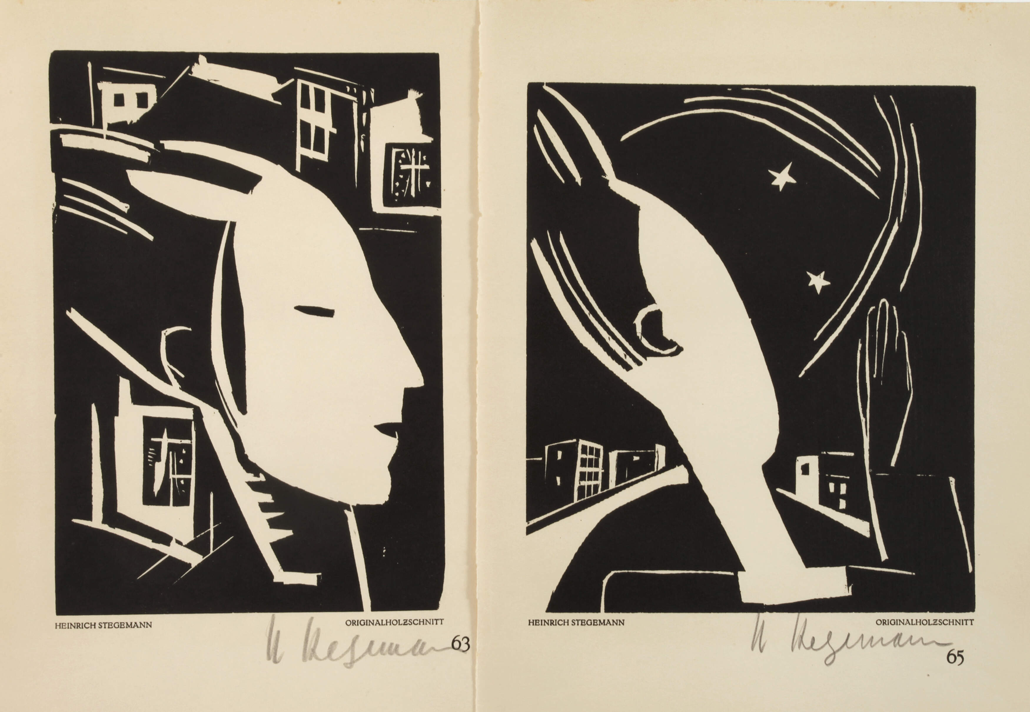 Heinrich Stegemann, Paar Holzschnitte