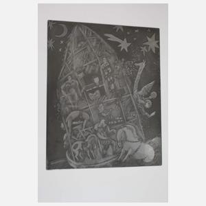 Thea Kowař , Auf zu neuen Welten, Radierplatte