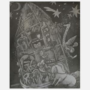 Thea Kowař , Auf zu neuen Welten, Radierplatte