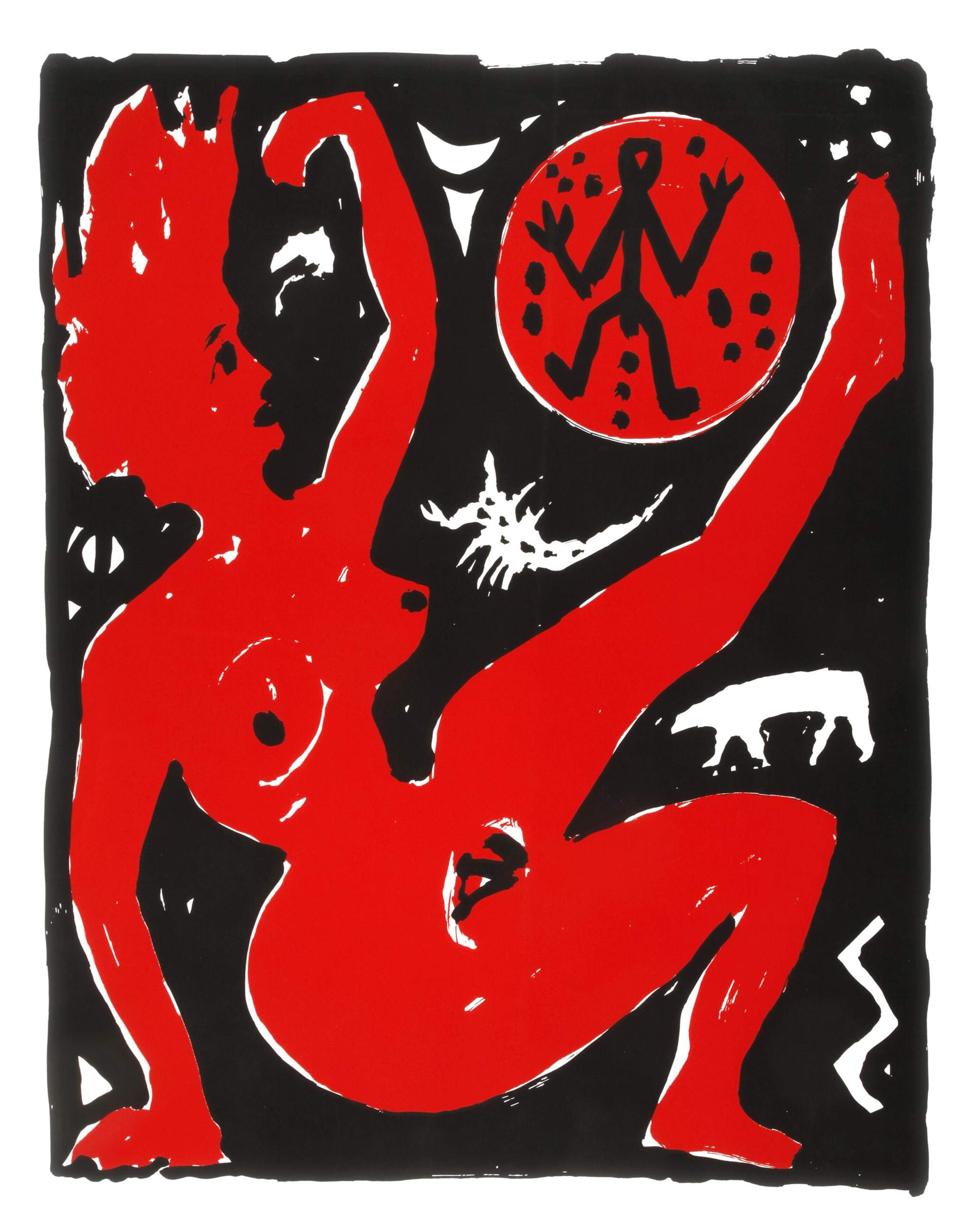 A. R. Penck, Roter Frauenakt