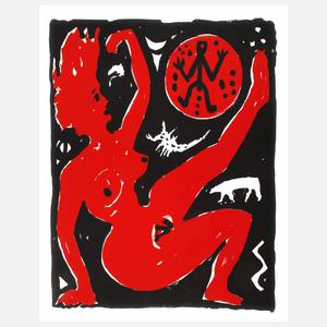 A. R. Penck, Roter Frauenakt