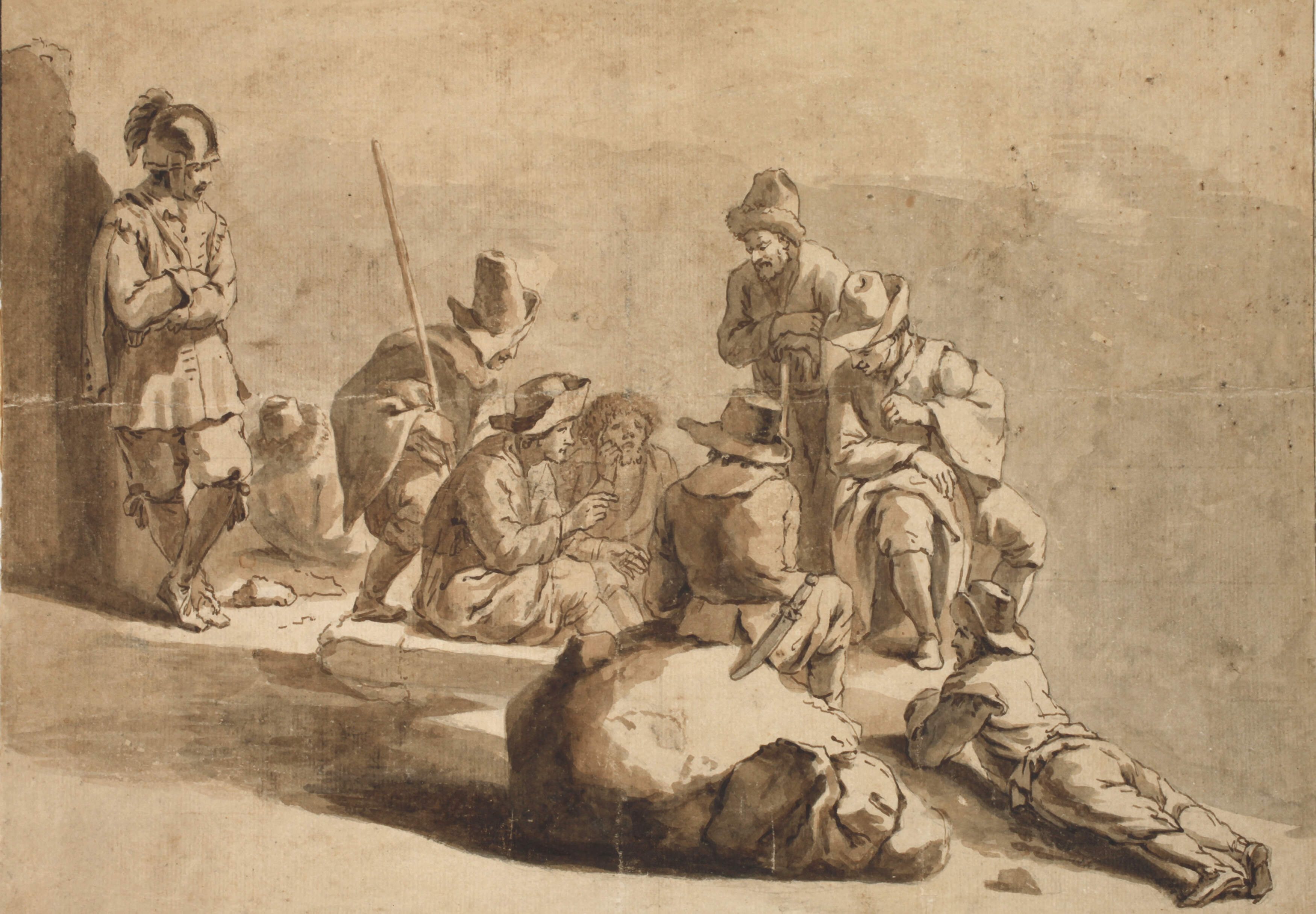 Gruppe von neun Reisenden