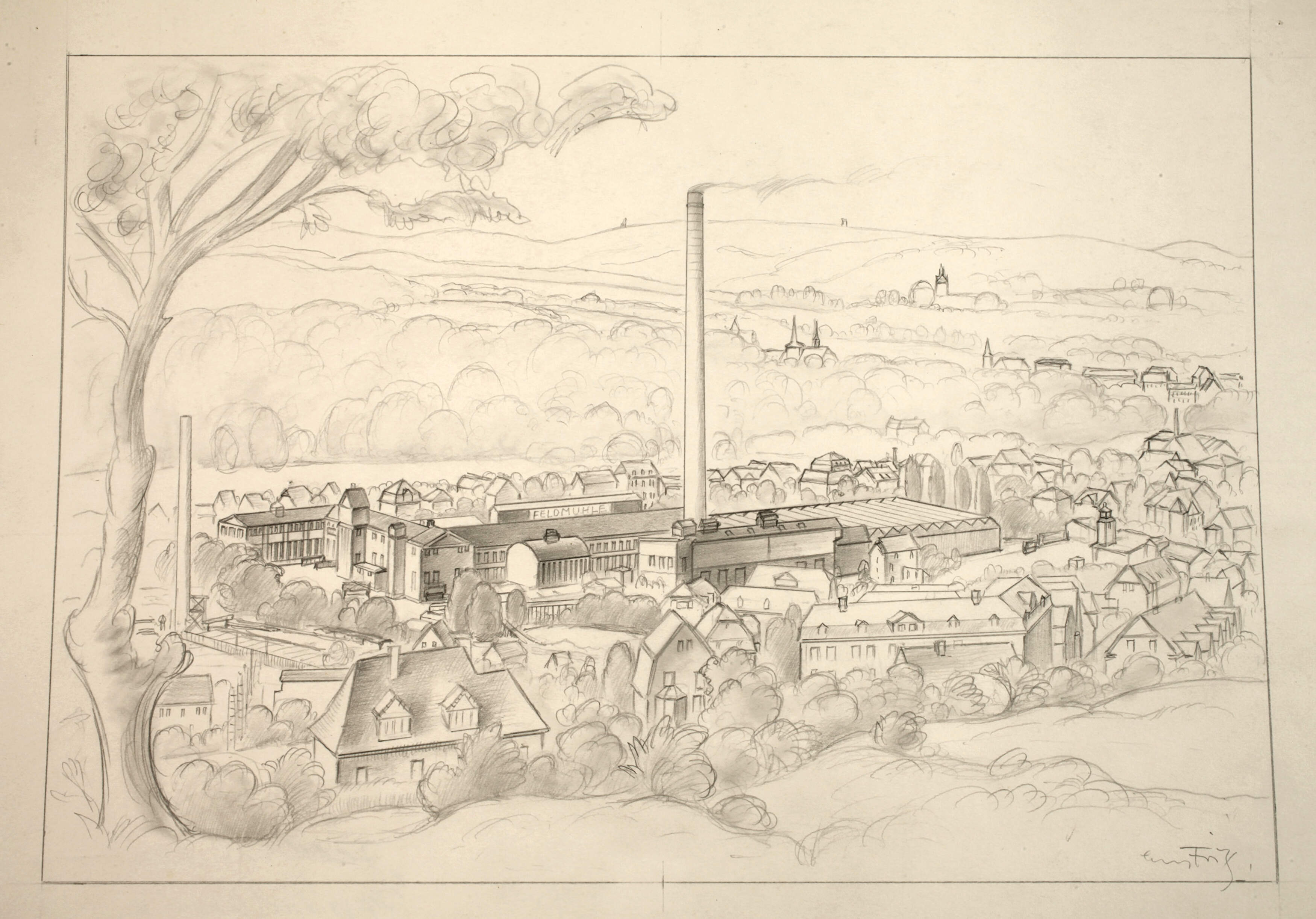 Georg Fritz, Papierfabrik Feldmühle in Liebau