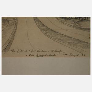 P. Siegel, Zwei Zeichnungen Bau der Reichsautobahn