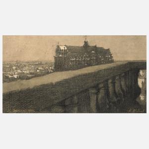 Adolphe Watbot, attr., Ansicht der Basilika Saint-Quentin