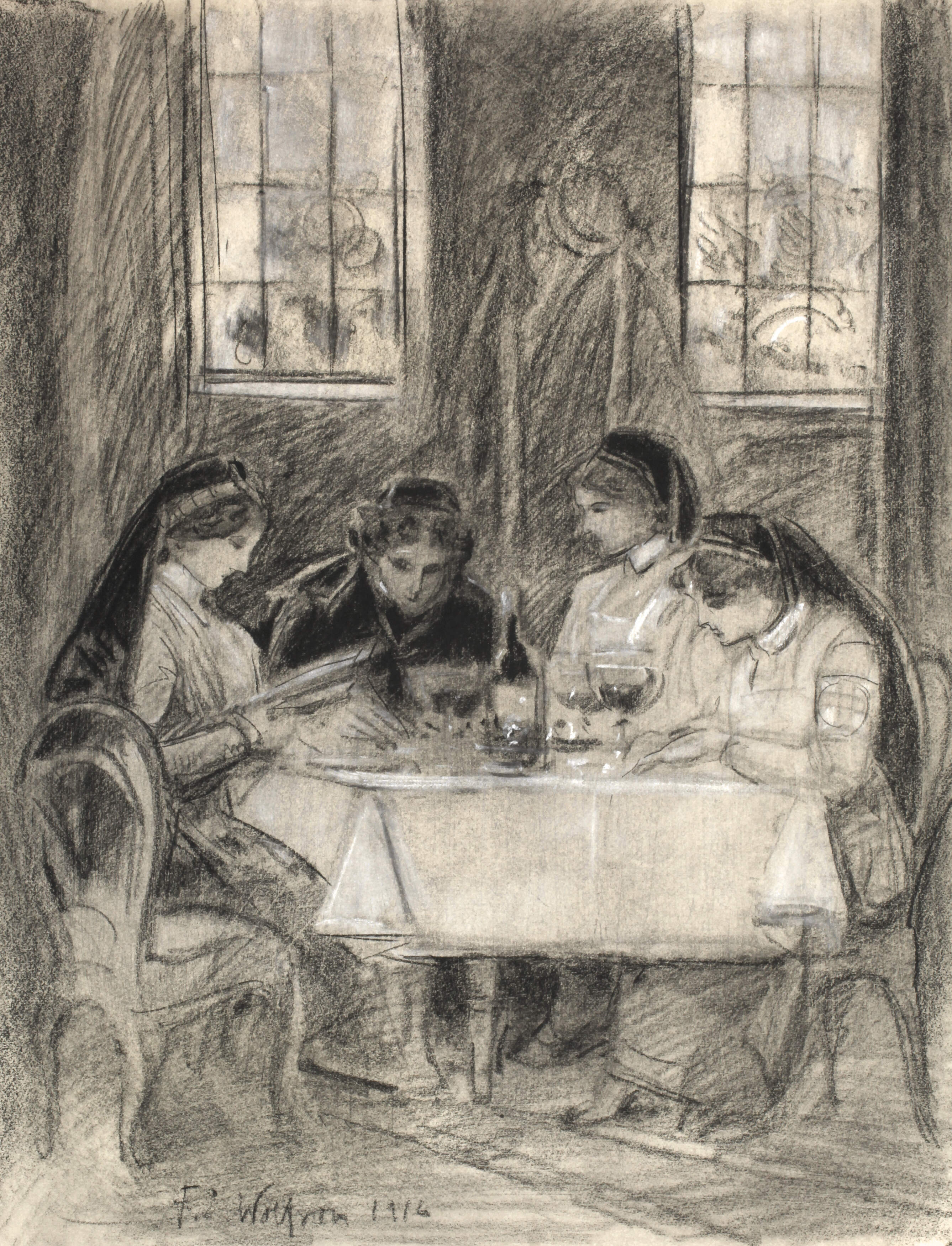 Friedrich Ernst Wolfrom, attr., Nonnen zu Tisch