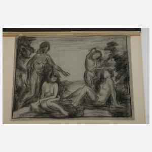 Weibliche Akte am Wasser