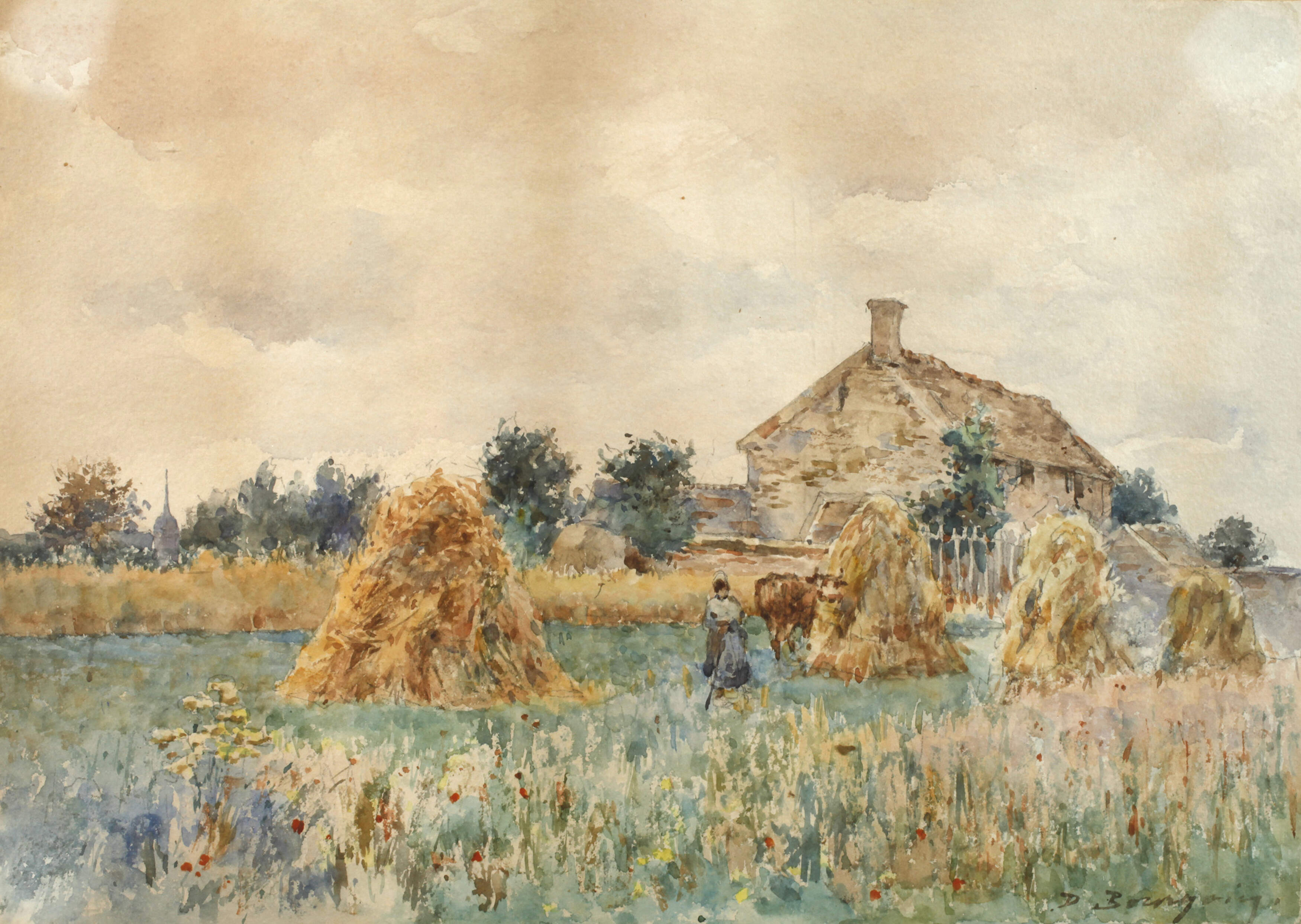 Impressionistische Erntelandschaft