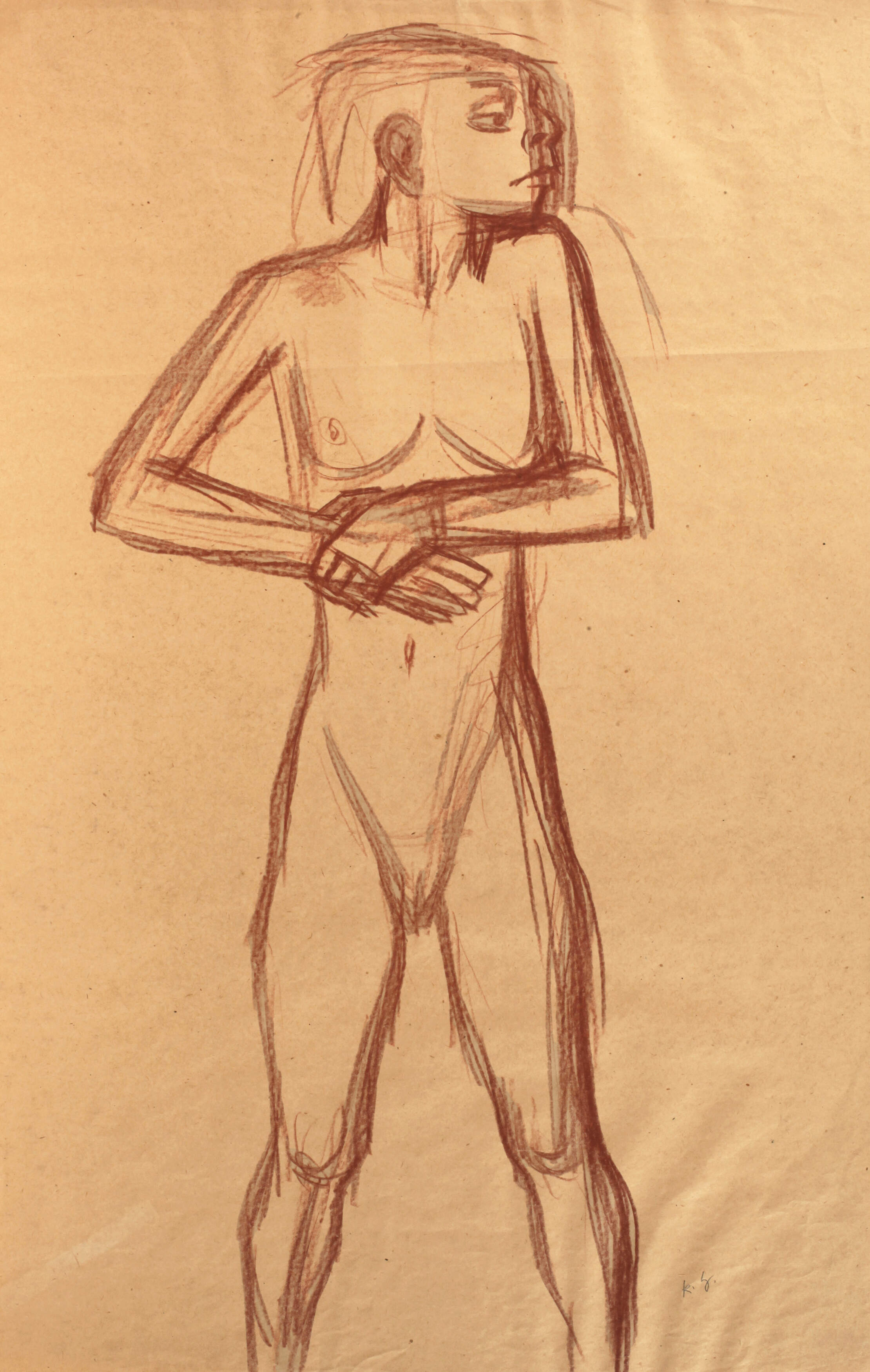 Karl Hubbuch, Stehender weiblicher Akt