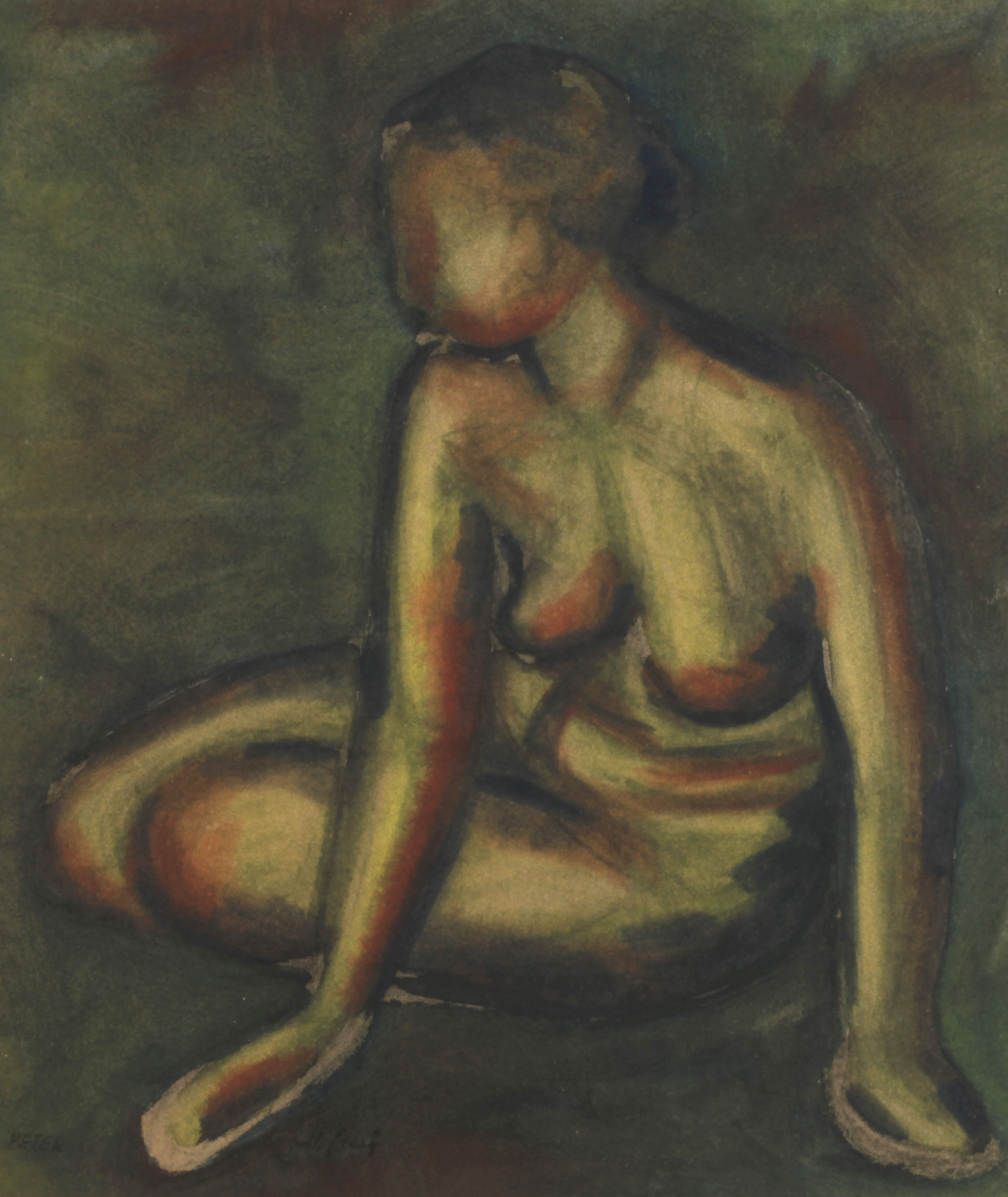 Hubert Franz, Sitzender Damenakt