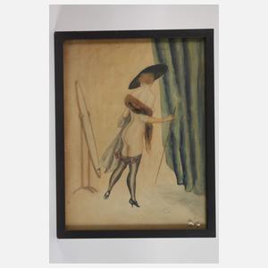 Bill Nagel, Zwei Aquarelle mit Akten