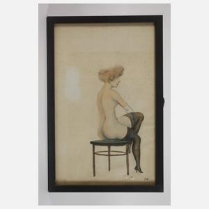 Bill Nagel, Zwei Aquarelle mit Akten