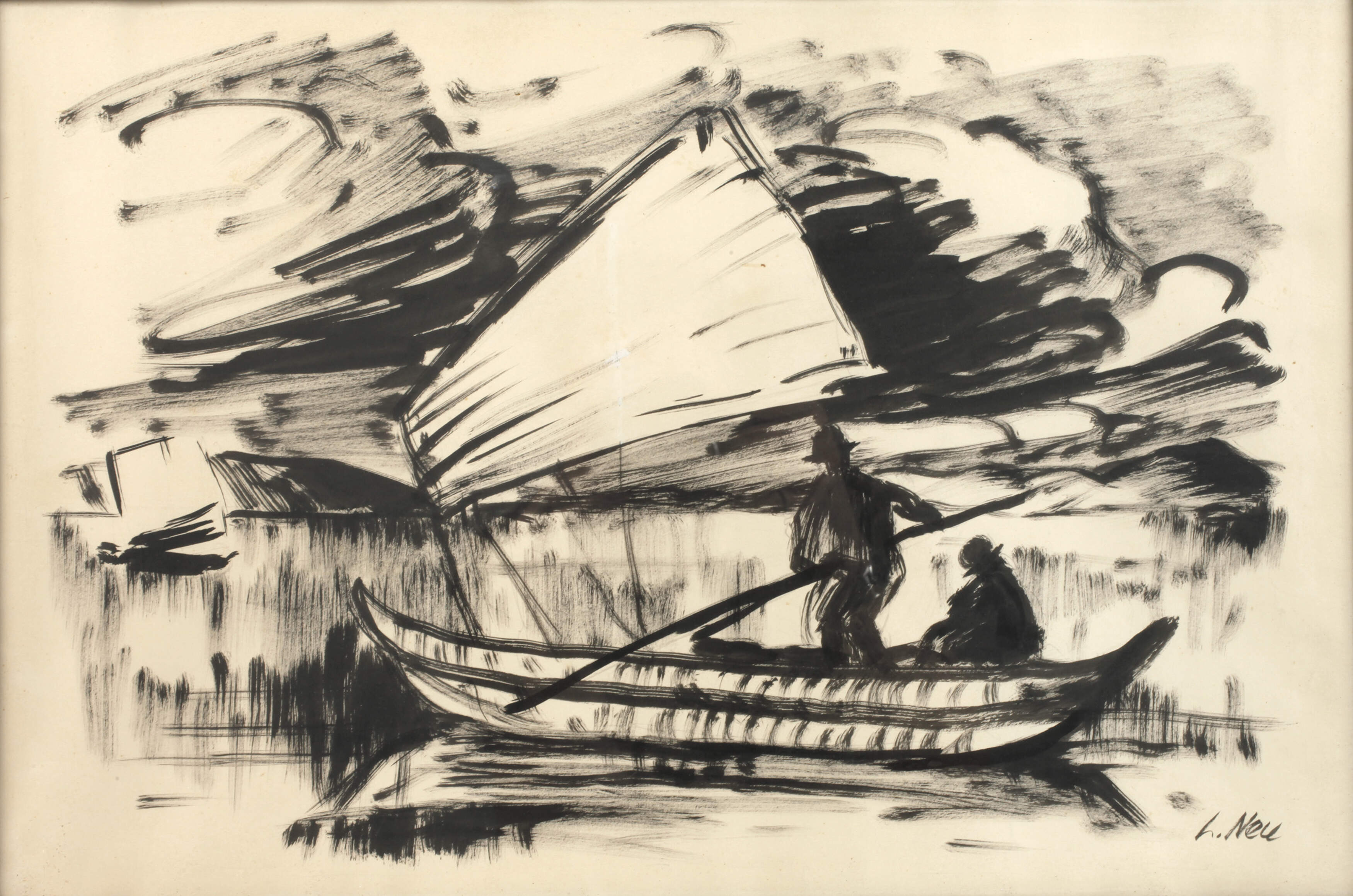 Ludwig Neu, Kahn auf dem Wasser