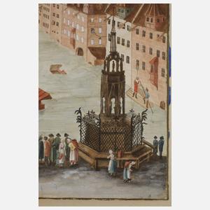 Der überflutete Hauptmarkt von Nürnberg, 1784