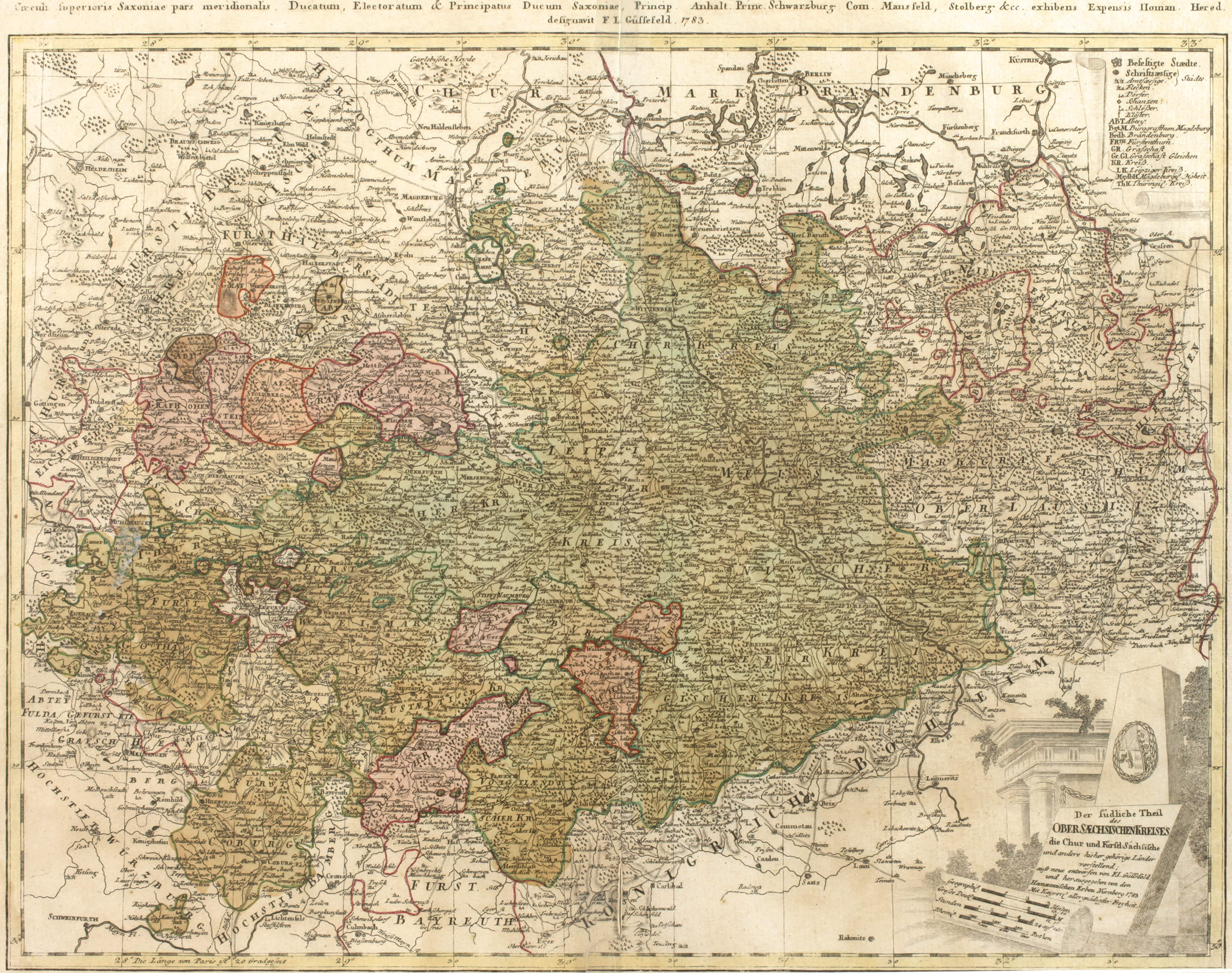 Franz Ludwig Güssefeld, Karte Sachsen 1783
