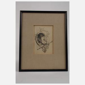 Hermann Vogel, Vignette mit Damenportrait