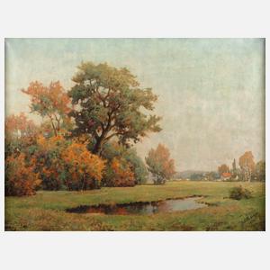 Johannes Berger, "Herbstwald am Dorf"