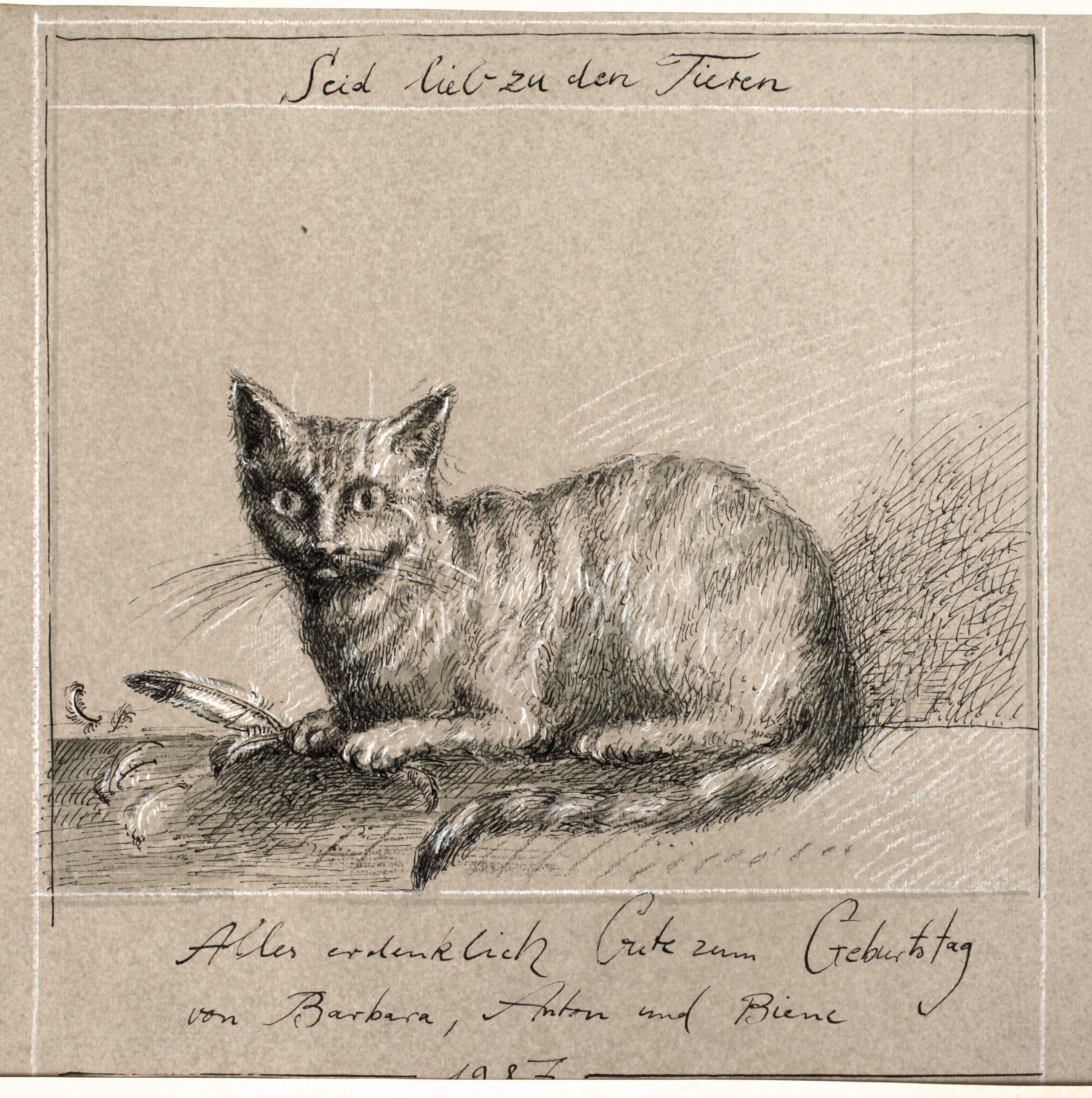 Anton P. Kammerer, attr., Seid lieb zu den Tieren