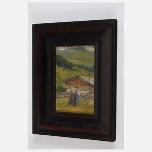 Georg Höhlig, Sennerin beim Heu wenden