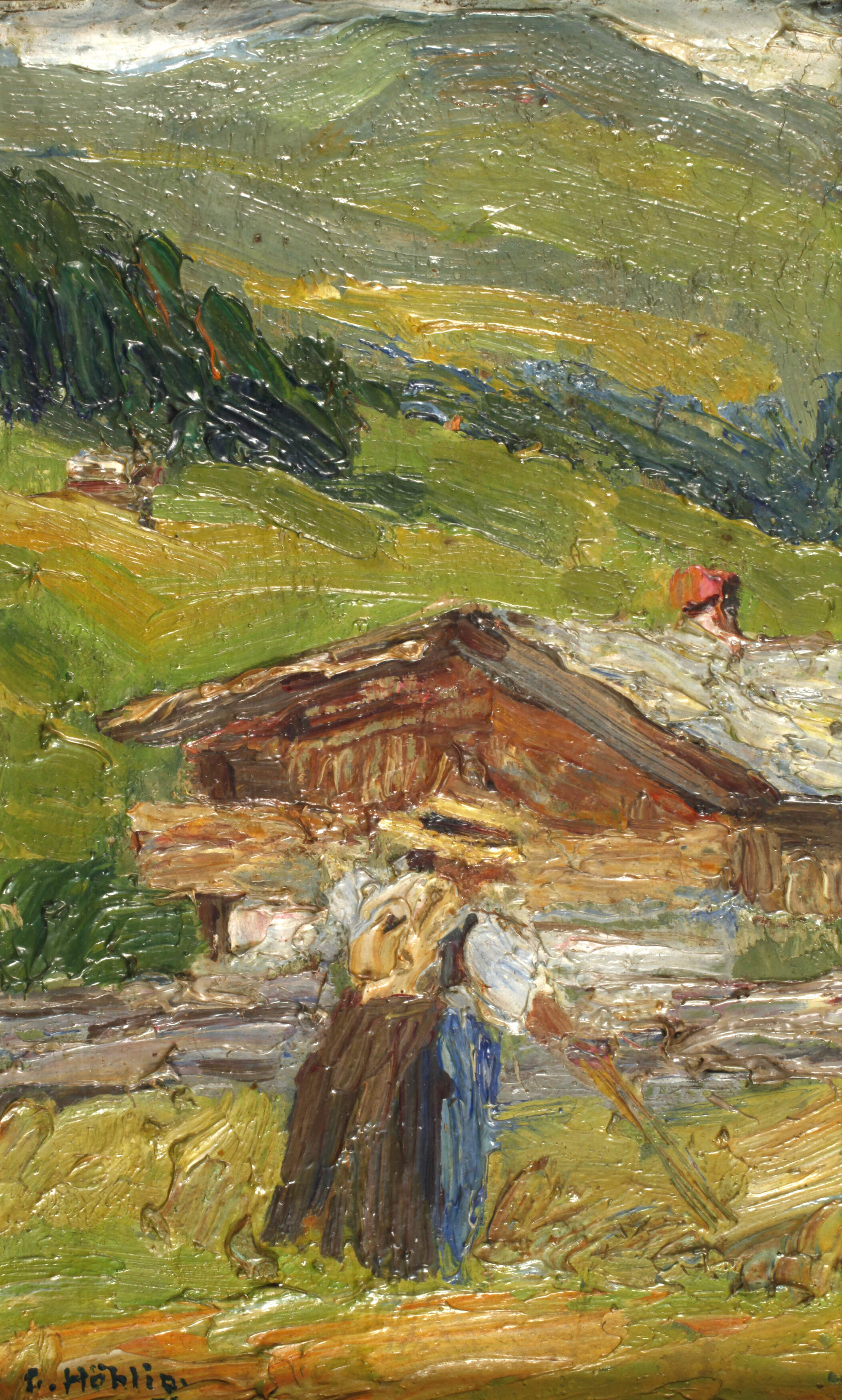 Georg Höhlig, Sennerin beim Heu wenden