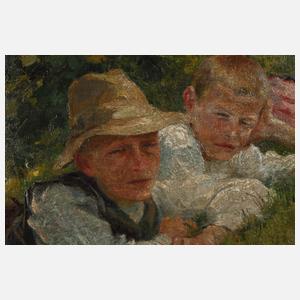 Max Lehmann, Knaben am sommerlichen Wegesrand