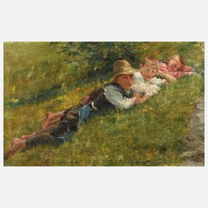 Max Lehmann, Knaben am sommerlichen Wegesrand