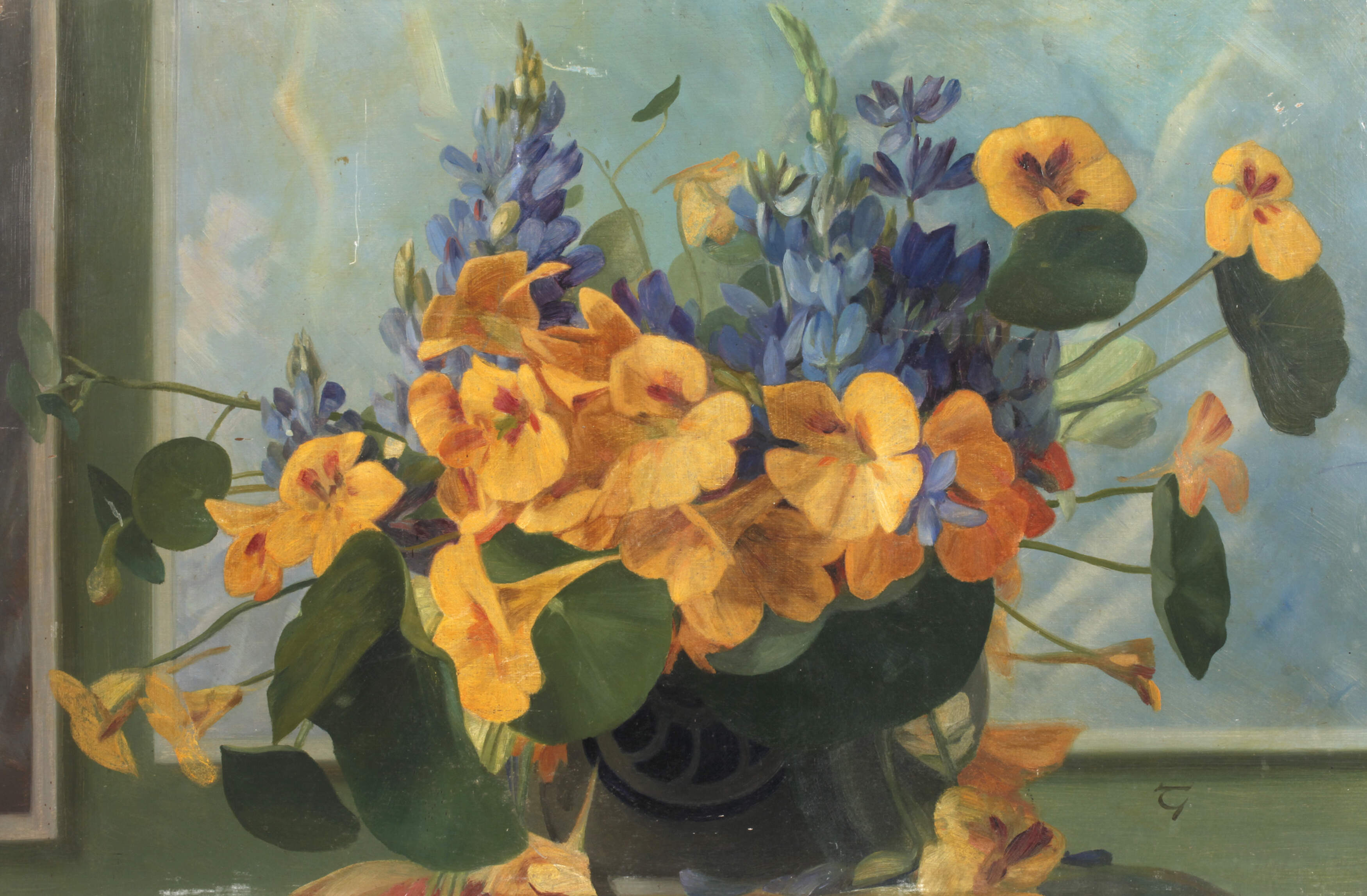 Kapuzinerkresse und Lupinen