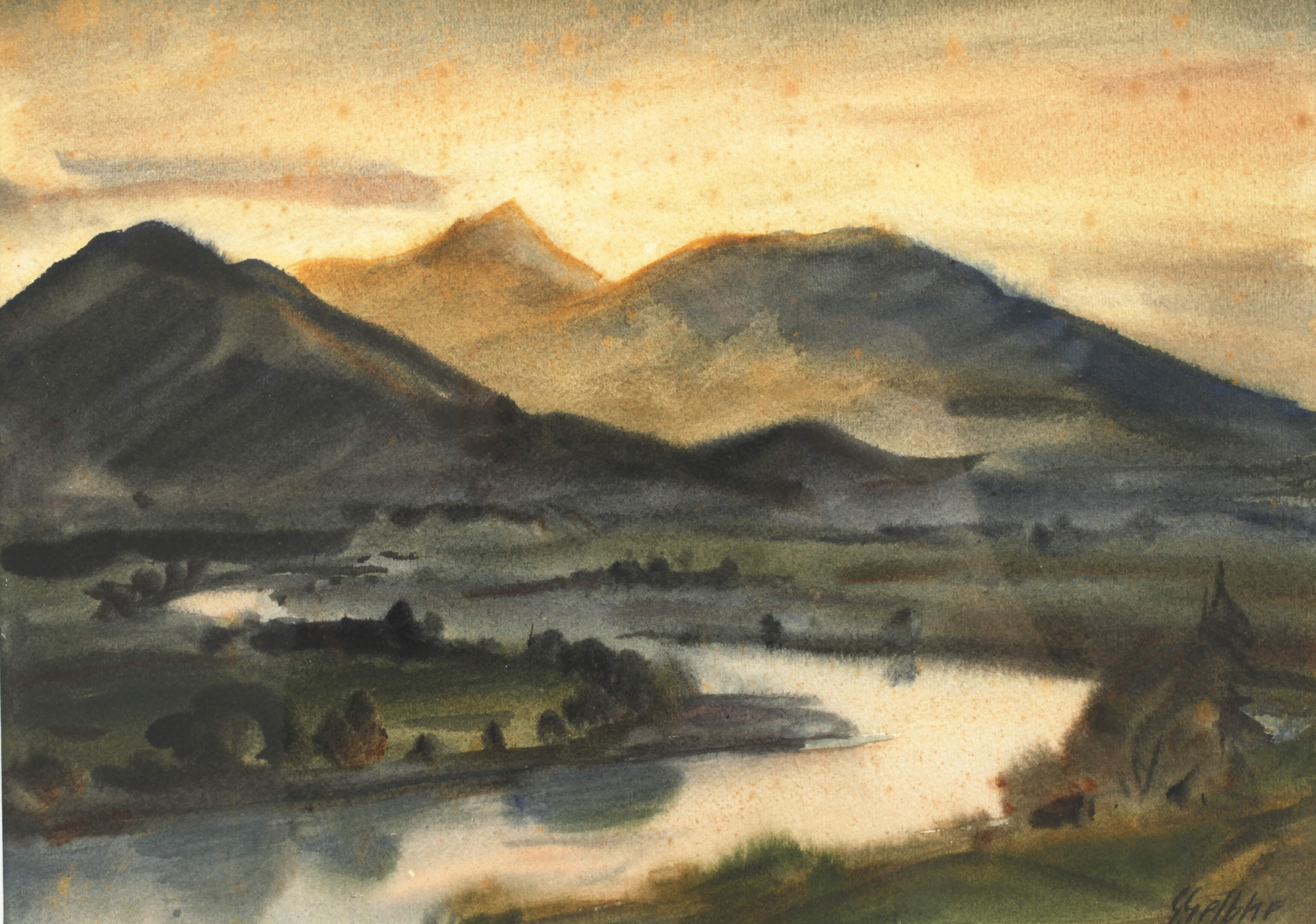 Georg Gelbke, Anbrechender Tag in den Bergen