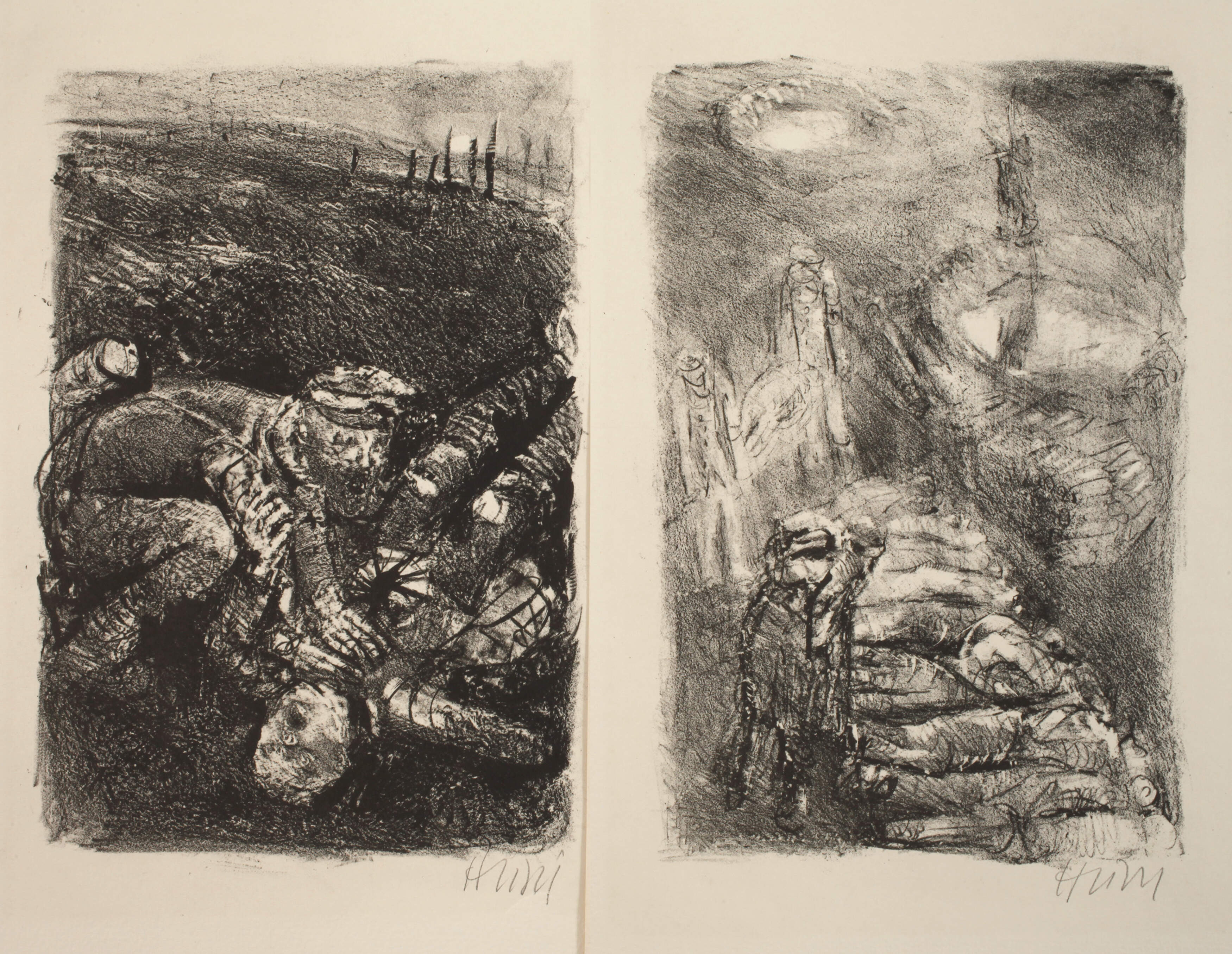 Bernhard Heisig, Zwei Blätter aus "Krieg"