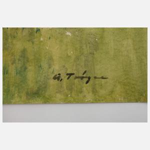 Alfred Tröger, Hühner auf der Wiese