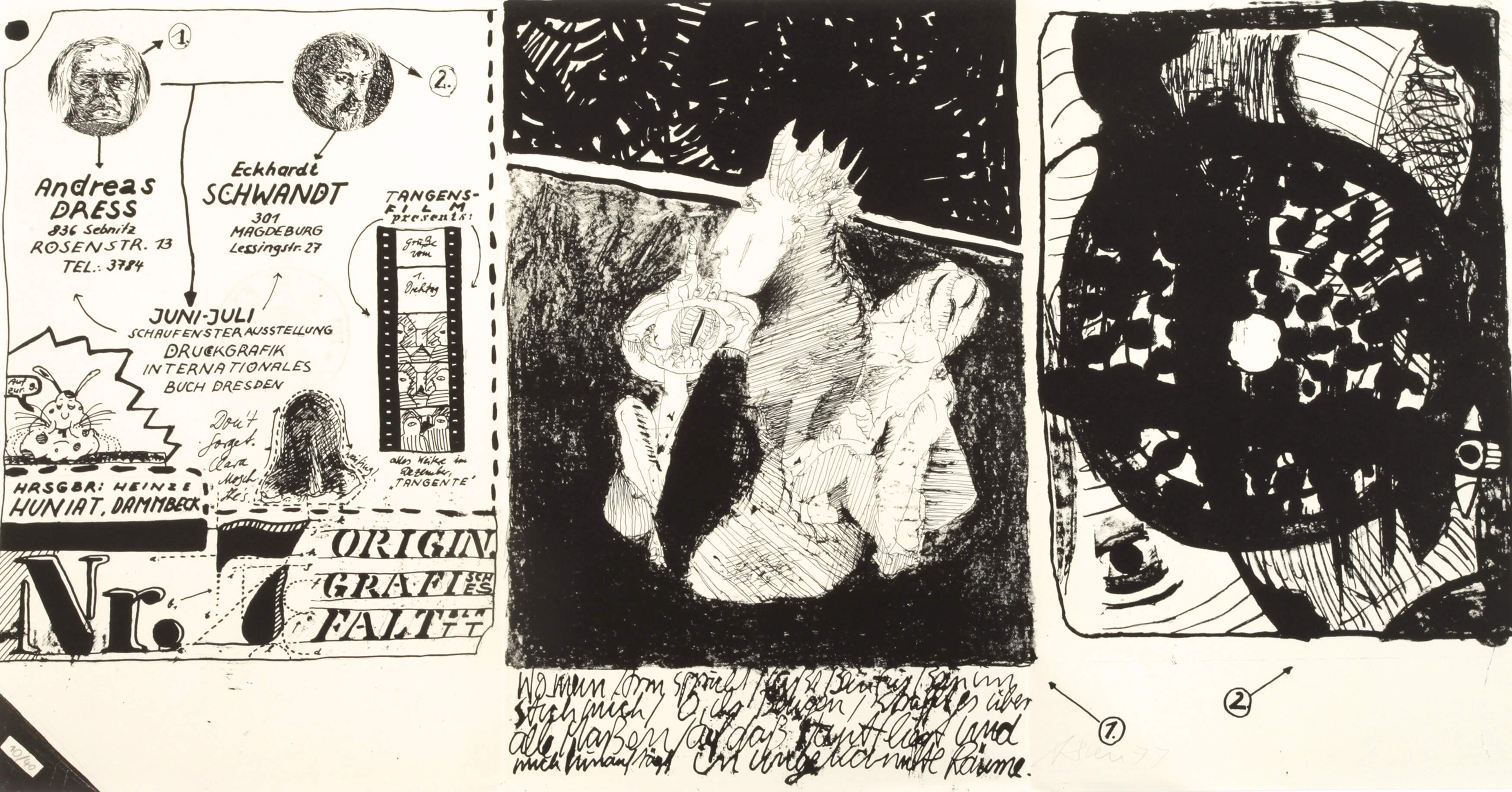 "Tangente - originalgraphisches Faltblatt Nr. 7"