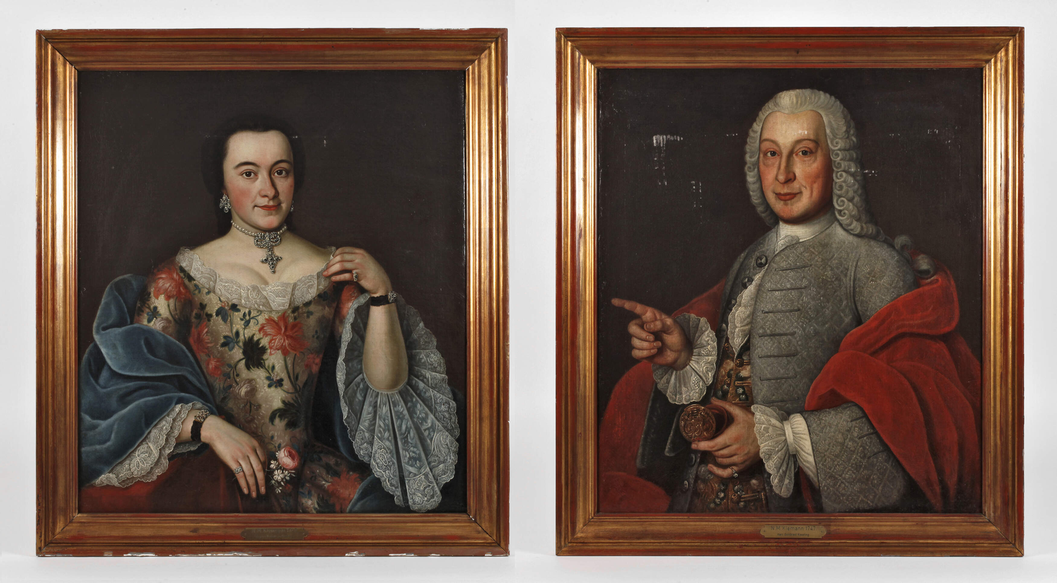 Nikolaus Moritz Kleemann, attr., Portraitpendants