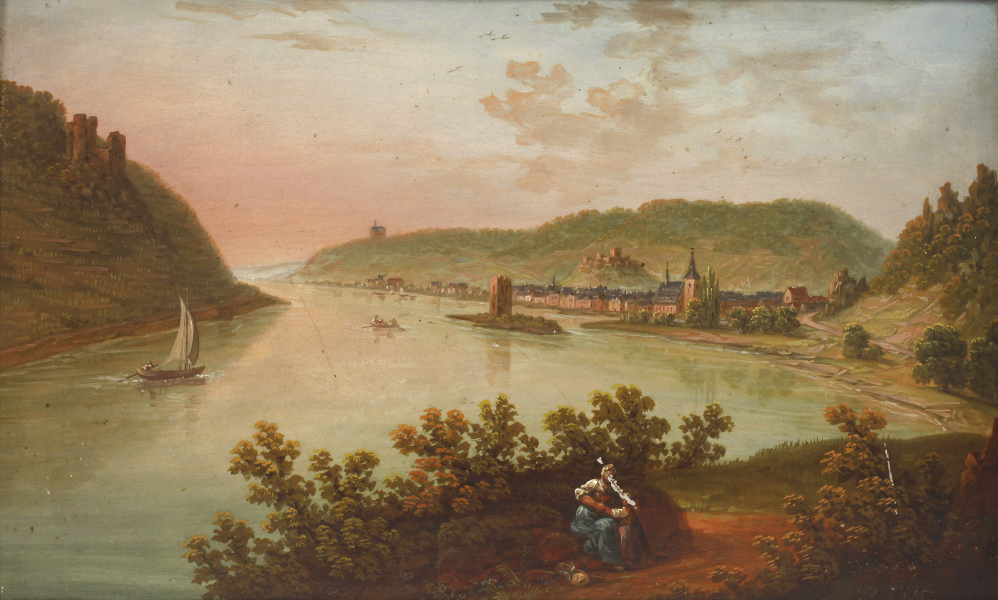 Christian Georg Schütz d. Ä., attr., Am Rhein