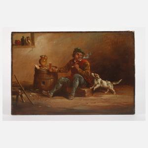 Genremaler, Trinker nach verlorenem Spiel