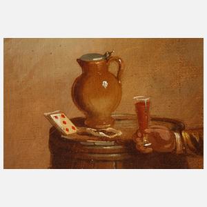 Genremaler, Trinker nach verlorenem Spiel