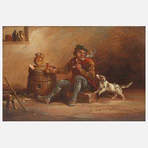 Genremaler, Trinker nach verlorenem Spiel