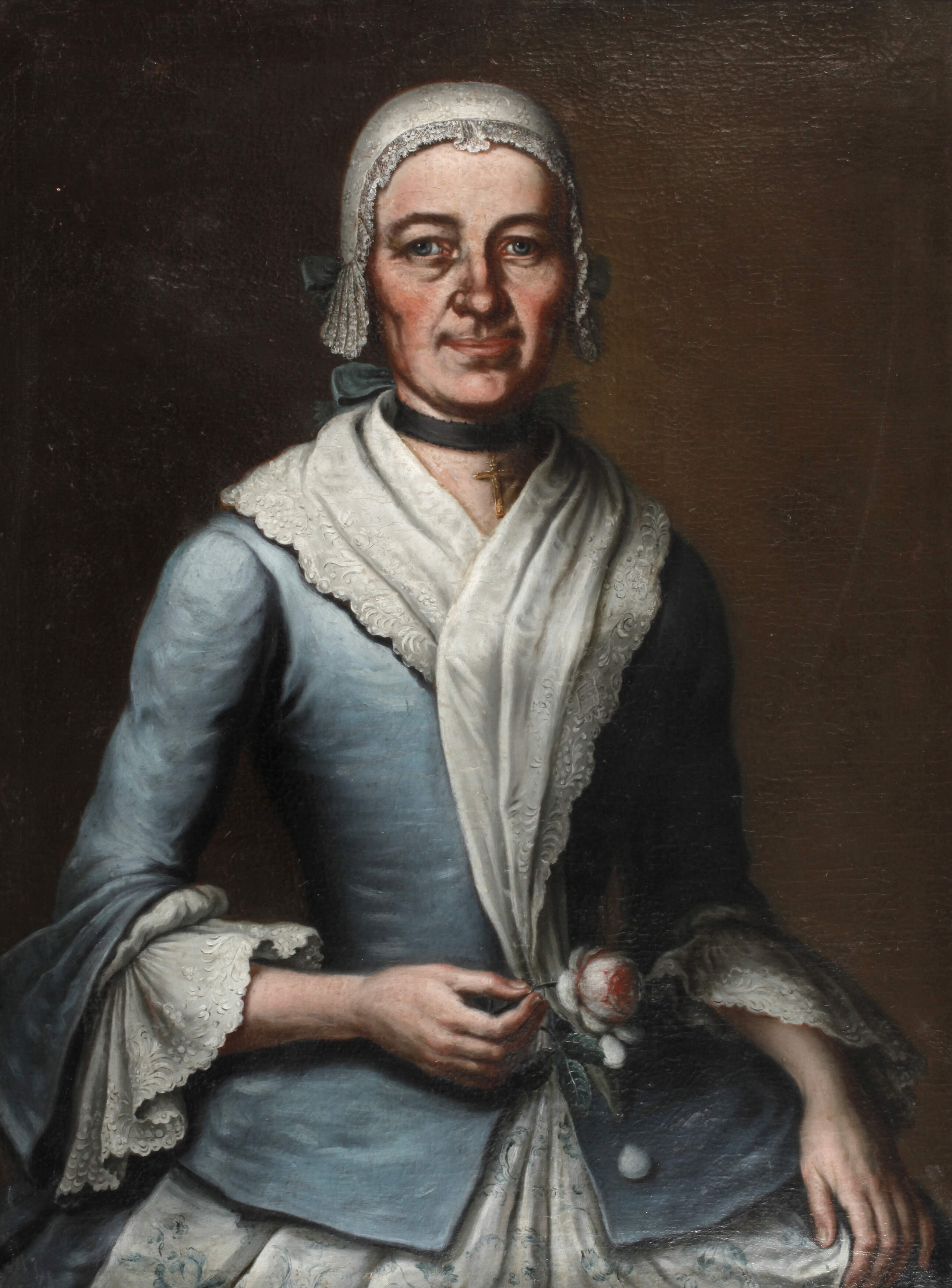 Barockportrait Frau mit Rose