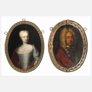 Barocke Portraitpendants des Ehepaares von Arnold