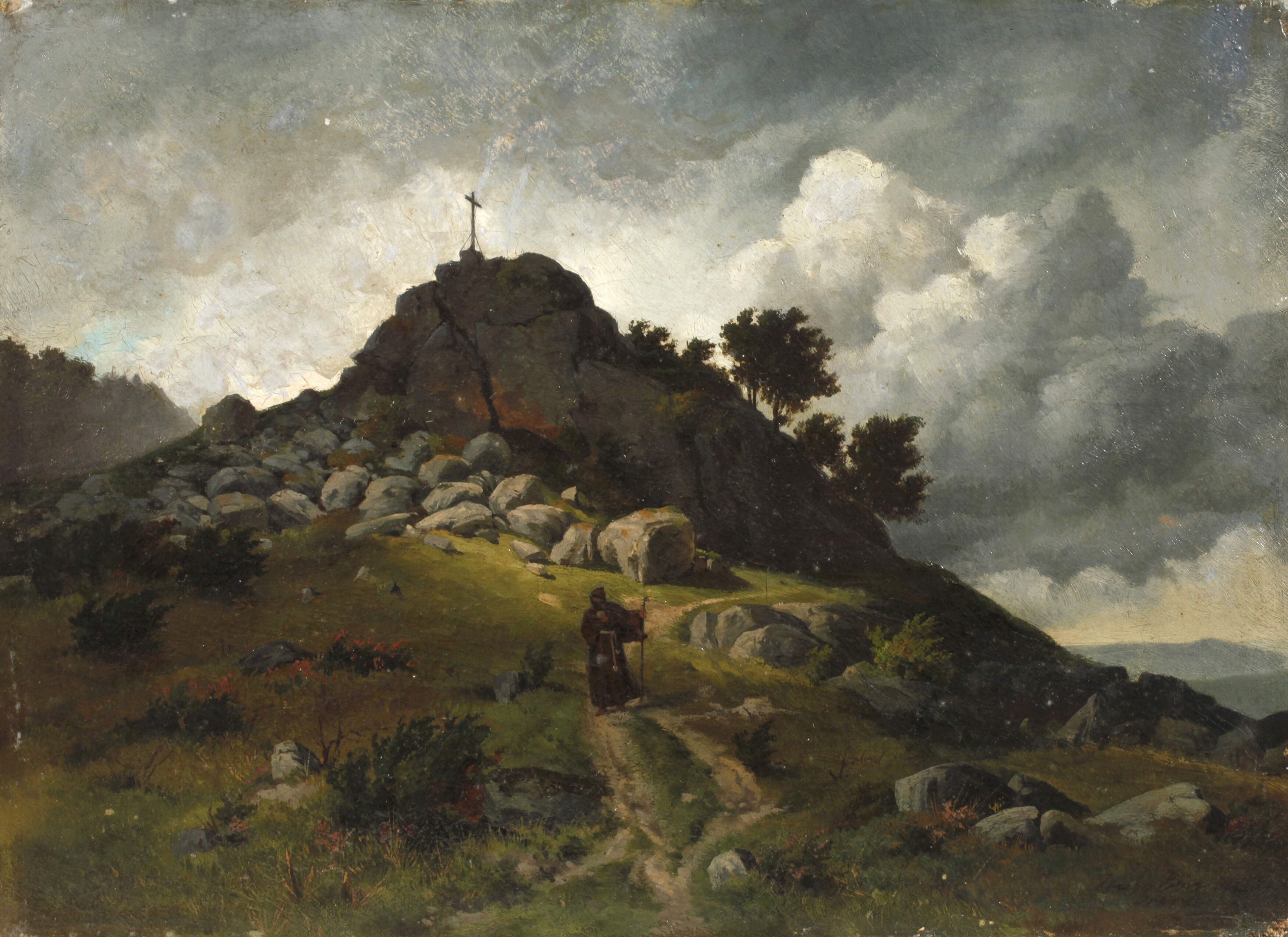 Hugo Börner, Landschaft mit Kapuzinermönch