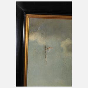 Leopold de Cauwer, Hirtin mit Schafen und Kühen