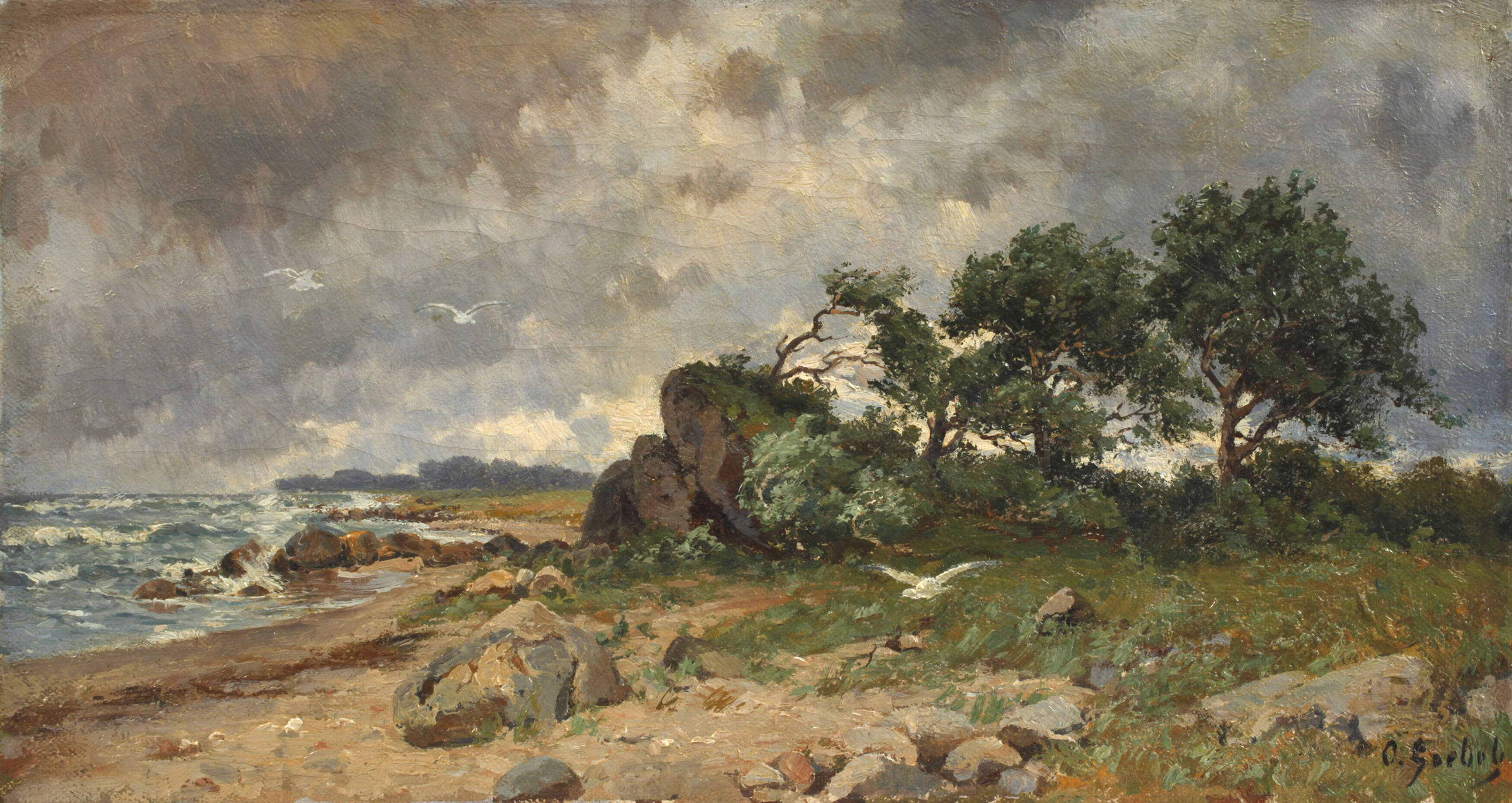 Oskar Goebel, attr., "Vilm im Sturm"