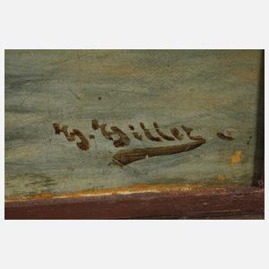 Heinrich Hiller, Stadthafen in romantischer Stadtkulisse