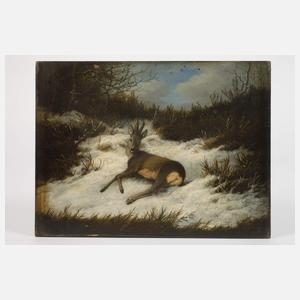 Georg Höhn, Liegender Rehbock im Schnee