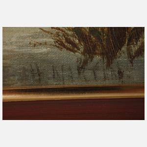 Henry Martin, attr., Mädchen an der Flussmühle