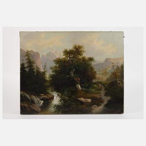 A. Melzer, Romantische Gebirgslandschaft