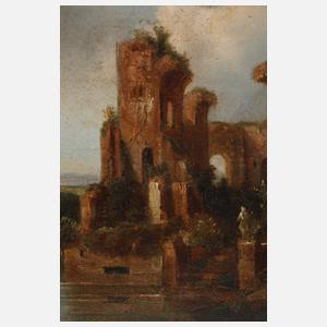 Franz Wilhelm Schiertz, attr., Burgruine am See