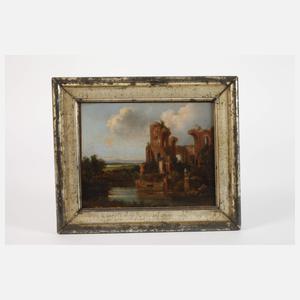 Franz Wilhelm Schiertz, attr., Burgruine am See