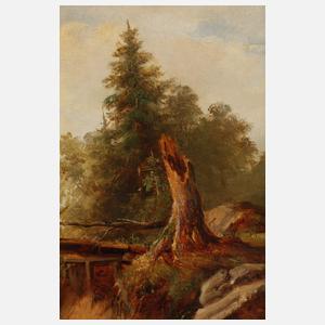 Schuhmann, Mutter und Kind Schafe treibend