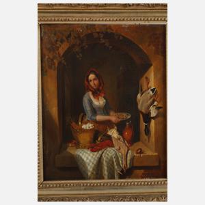 Junge Köchin am Fenster