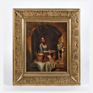 Junge Köchin am Fenster